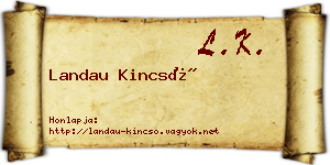 Landau Kincső névjegykártya