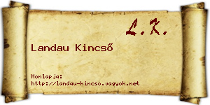 Landau Kincső névjegykártya
