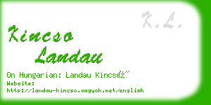 kincso landau business card